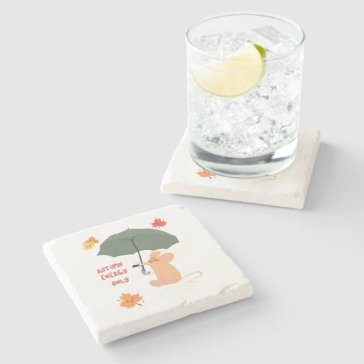 秋のエネルギーのみ ストーンコースター (横)