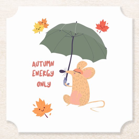 秋のエネルギーのみ ペーパーコースター (正面)