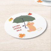 秋のエネルギーのみ ラウンドペーパーコースター (アングル)