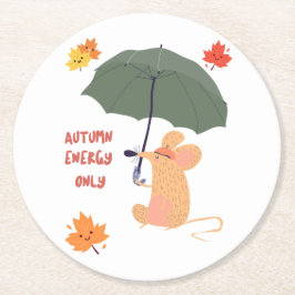 秋のエネルギーのみ ラウンドペーパーコースター