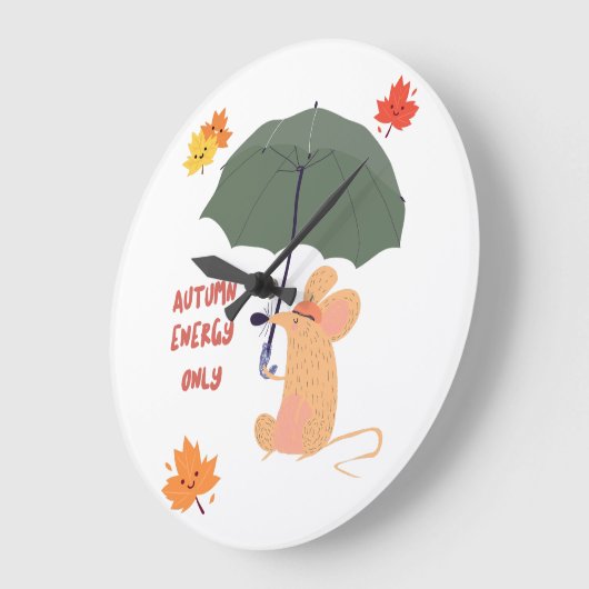 秋のエネルギーのみ ラージ壁時計 (傾斜)