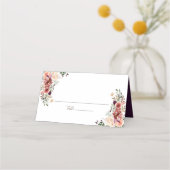 秋のエレガンスウォーターカラーフローラ プレイスカード (正面)