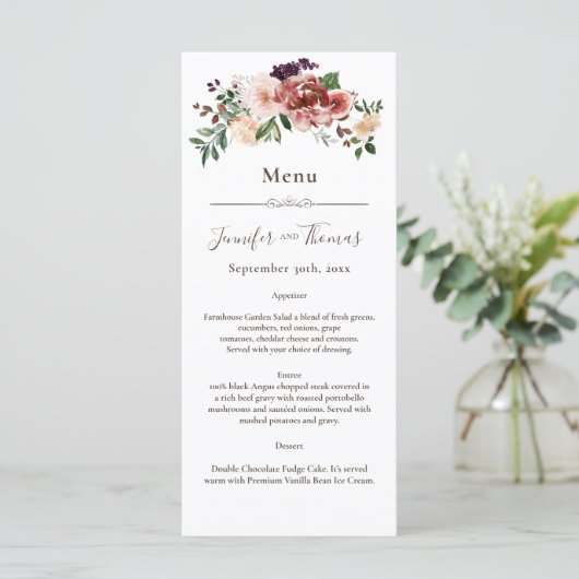 秋のエレガンスウォーターカラーメニュー | ブルゴーニュ&赤面 メニュー (スタンド正面)