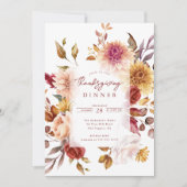 秋のエレガンスフローラ感謝祭招待状 招待状 (正面)