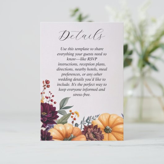 秋のエレガンス結婚のエンクロージャカード エンクロージャーカード (スタンド正面)