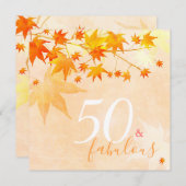 秋のエレガンス50thバースデーパーティー 招待状 (正面/裏面)