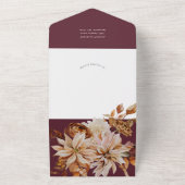 秋のエレガンス、秋の結婚式招待状とQR rsvp オールインワン招待状 (外側)