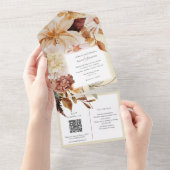 秋のエレガンス、秋の結婚式招待状とQR rsvp オールインワン招待状 (貼ってはがせる)