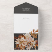 秋のエレガンス、秋の結婚式招待状とQR rsvp オールインワン招待状 (外側)