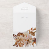 秋のエレガンス、秋の結婚式招待状とQR rsvp オールインワン招待状 (外側)