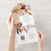 秋のエレガンス、秋の結婚式招待状とQR rsvp オールインワン招待状 (貼ってはがせる)