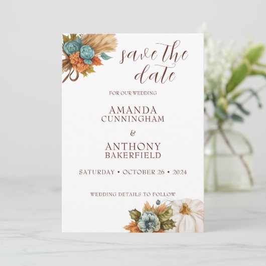 秋のエレガントかぼちゃは日付カードを保存 セーブザデート (スタンド正面)