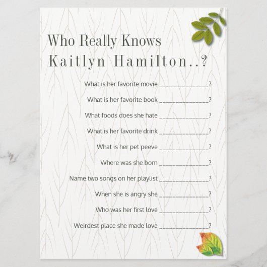 秋のエレガントオークワンダントミニマリスト結婚ズ (正面)