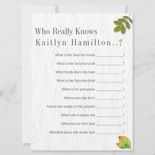 秋のエレガントオークワンダントミニマリスト結婚ズ (正面)