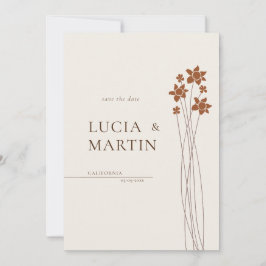 秋のエレガントサイドフローラの保存日 招待状