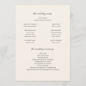 秋のエレガントフローラアーストーン結婚式 プログラム (裏面)