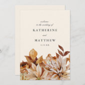 秋のエレガントフローラアーストーン結婚式 プログラム (正面/裏面)