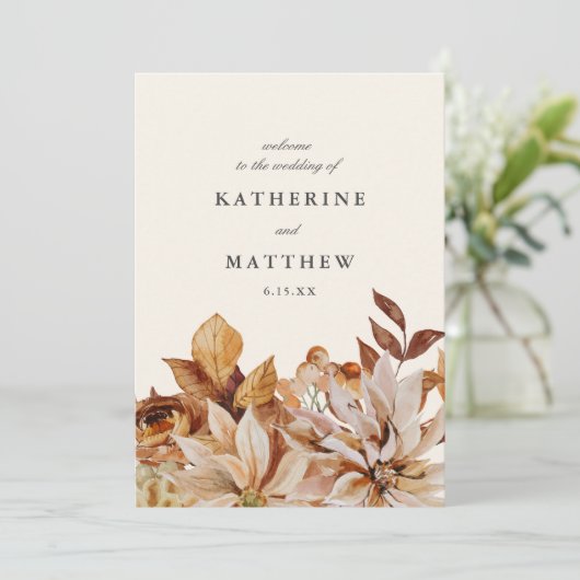 秋のエレガントフローラアーストーン結婚式 プログラム (スタンド正面)