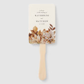 秋のエレガントフローラアーストーン結婚式 プログラム ハンドファン (正面)