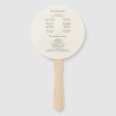 秋のエレガントフローラアーストーン結婚式 プログラム ハンドファン (裏面)