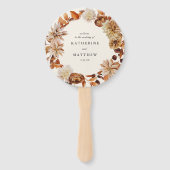 秋のエレガントフローラアーストーン結婚式 プログラム ハンドファン (正面)