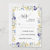 秋のエレガントフローラウェディングRSVPカード 招待状 (正面)