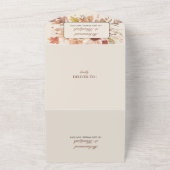 秋のエレガントフローラウォーター色ムスリム結婚ズ オールインワン招待状 (外側)