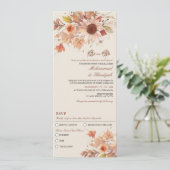 秋のエレガントフローラウォーター色ムスリム結婚ズ 招待状 (スタンド正面)