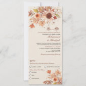 秋のエレガントフローラウォーター色ムスリム結婚ズ 招待状 (正面)