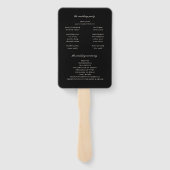 秋のエレガントフローラブラック結婚式 プログラム ハンドファン (裏面)