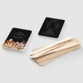 秋のエレガントフローラブラック結婚式 プログラム ハンドファン (組立なし)