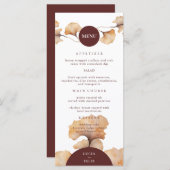 秋のエレガントフローラミニマル結婚リストの夕食 メニュー (正面/裏面)