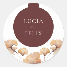 秋のエレガントフローラミニマル結婚リスト ラウンドシール