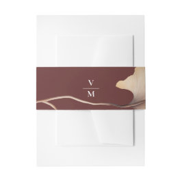 秋のエレガントフローラミニマル結婚リスト 招待状ベリーバンド