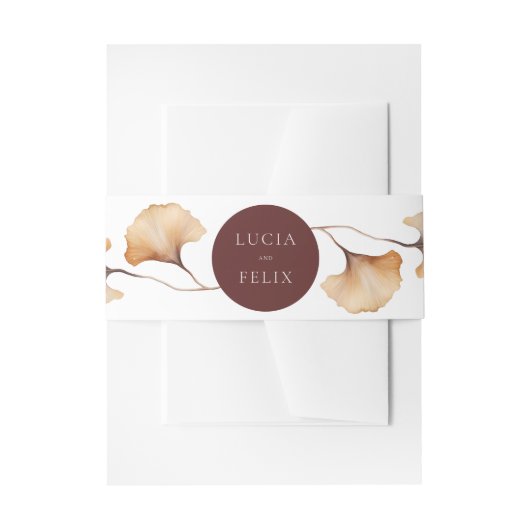 秋のエレガントフローラミニマル結婚リスト 招待状ベリーバンド (正面例)