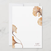 秋のエレガントフローラミニマル結婚リスト 招待状 (裏面)