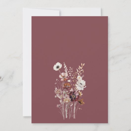 秋のエレガントフローラモーヴバースデーパーティー 招待状 (裏面)