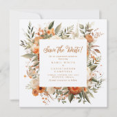 秋のエレガントフローラ披露宴保存日 セーブザデート (正面)