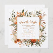 秋のエレガントフローラ披露宴保存日 セーブザデート (正面/裏面)