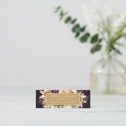 秋のエレガントフローラ梅金ゴールド紹介割引 スキニー名刺 (スタンド正面)