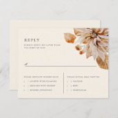 秋のエレガントフローラ結婚式RSVP返信カード 招待状 (正面/裏面)