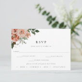 秋のエレガントフローラ結婚式RSVP食事の選択 出欠カード (スタンド正面)