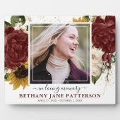 秋のエレガントフローラ「In Loving Memory」写真 フォトプラーク (正面)