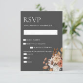 秋のエレガントフローラRSVPエンクロージャカード 招待状 (スタンド正面)