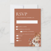 秋のエレガントフローラRSVPエンクロージャカード 招待状 (正面)