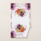 秋のエレガントブルゴーニュの姓 バスタオルセット (ハンドタオル)