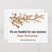 秋のエレガントメープル葉ズビジネス感謝祭 ポストカード (正面/裏面)