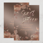 秋のエレガントモダンバラsweet sixteen 招待状 (正面/裏面)