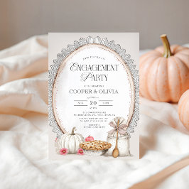 秋のエレガントヴィンテージ婚約パーティ 招待状