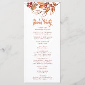 秋のエレガント地球トーンテラコッタ結婚ズ プログラム (裏面)